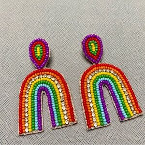 Beautiful beaded rainbow earrings.